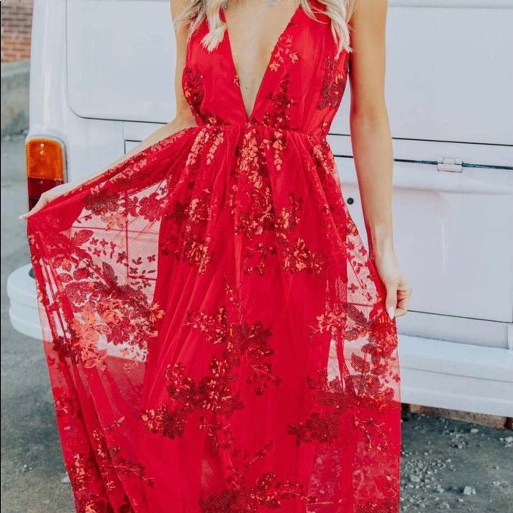 Red Philomena Dress
